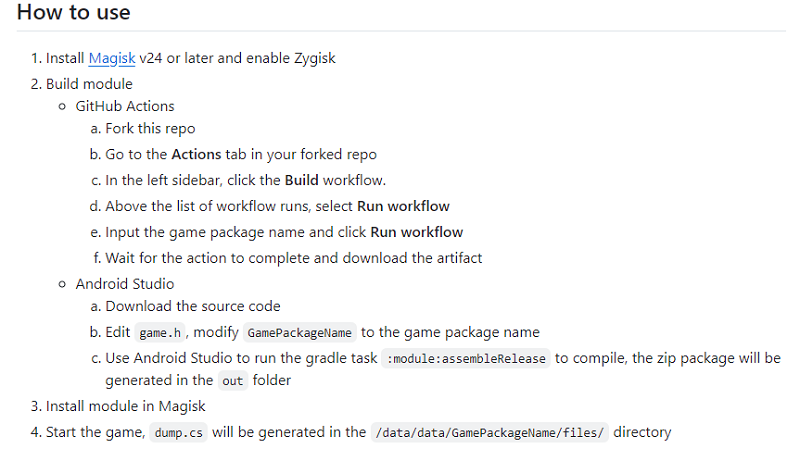 Reverse engineering tool Zygisk-il2cppDumper