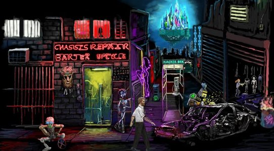 Neofeud is an interesting cyberpunk point-and-click adventure game, created by a single person