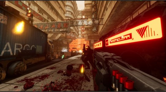 SPRAWL is a Quake-style retro FPS, inspired by Akira and Ghost in the Shell