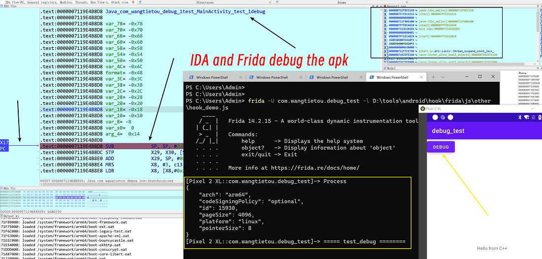 Frida and ida joint debugging APK