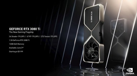 NVIDIA GeForce RTX 3080Ti officially announced, releases on June 3rd, priced at $1199