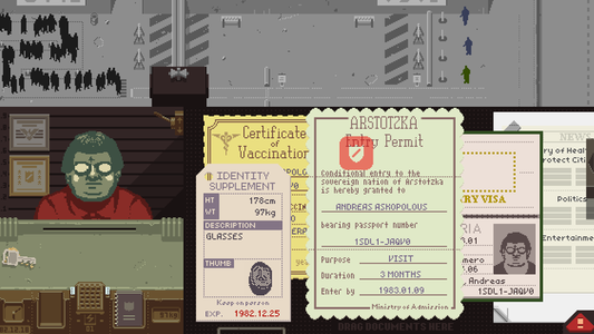Glory to Arstotzka! Papers, Please has sold 5 million copies in a decade