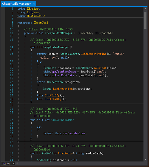 dnspy function parsing results