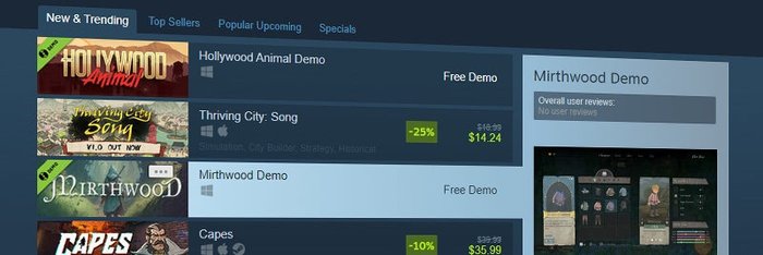 Steam demo overhaul includes standalone store pages, user reviews and wishlist notifications