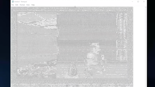 Anyway, here's classic FPS Doom running inside of Notepad